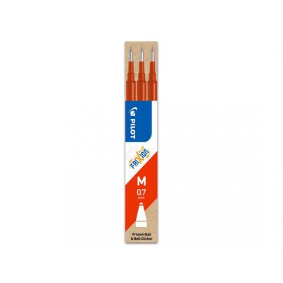Rezerva roller cu gel Pilot Frixion Ball, 0.7 mm, rosu, 3 bucati/set BPTCPI500007