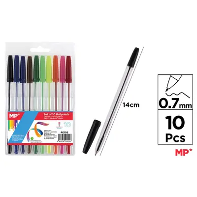 Set 10 pixuri fara mecanism Main Paper, varf 0.7mm, culori asoratate BPTCMR910298