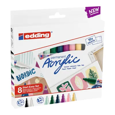 Set creativ Edding, markere acrilice, 8 bucati/set BPTCED530008