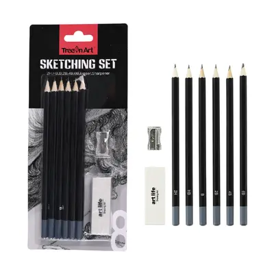 Set schitare Memoris-Precious, 6 creioane grafit, radiera ascutitoare metalica BPTCBV072178