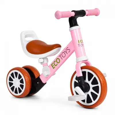 Bicicleta 2 in 1 cu pedale detasabile ecotoys lc-v1307n - roz edeedilc-v1307npink