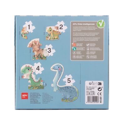 Primul meu puzzle progresiv APLI dinozauri, 15 piese mari SOLAPL20123