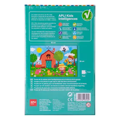 Puzzle educativ APLI La ferma, 24 piese, 3 ani+ SOLAPL18746
