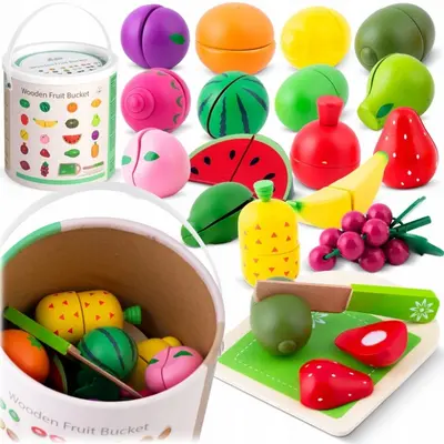 Set de legume din lemn cu velcro, 18 elemente, ricokids rk-872 edeedi787200