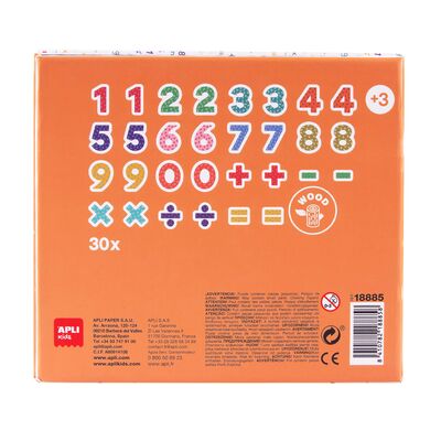 Set magnetic cu 30 numere, din lemn, APLI, 3 ani+ SOLAPL18885