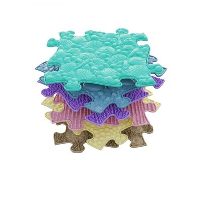 Covoras ortopedic senzorial puzzle set b pastel pentru bebelusi - okemfk-023-2