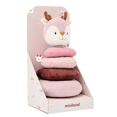 Jucarie educativa de stivuit din plus, pentru bebelus, de la 12 luni,  caprioara - okeml97374