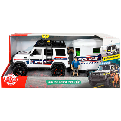 Masina Dickie Toys Police Horse Trailer 40 cm cu lumini si sunete HUBS203717007038