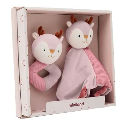 Set cadou bebe - zornaitoare si paturica moale de atasament caprioara, de la 0 luni - okeml97370