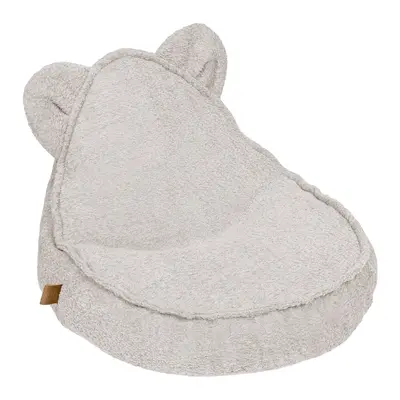 Fotoliu Tip Puf Boucle Pentru Copii Meowbaby   Teddy Sako Bag ,   Champagne Ecru, Material Certificat Oeko-tex Pjbboust2ie