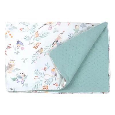 Paturica Pentru Copii Nature Bambus By Amy Cu Doua Fete, 100x70cm + Cadou Rucsacel  Pasari Mint Pjb82724