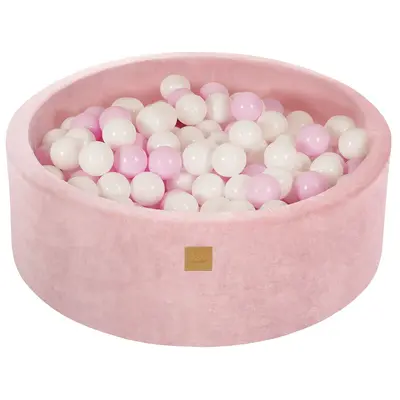 Piscina Uscata Cu 200 De Bile (alb, Roz Pastel) Meowbaby  , 90x30 Cm, Catifea Roz Deschis Pjbveo193