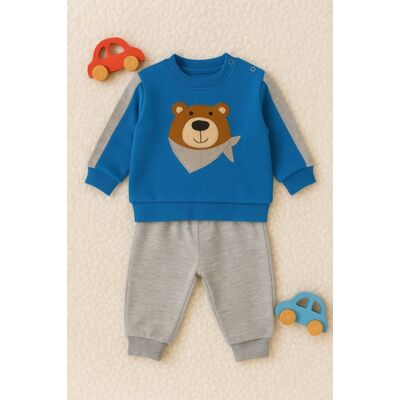 Set bluzita cu pantaloni 100% bumbac cu ursuletul vesel bbl22
