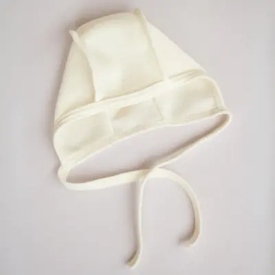 Caciula Pentru Bebelusi Din Lana Merinos ,   Crem   Boneta Naturala, Moale Si Termoreglatoare, Crem, 0-3 Luni Pjbc2009