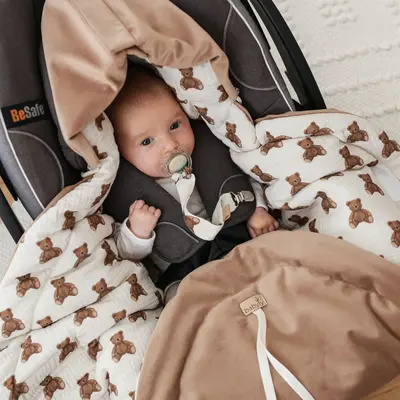 Car Seat Swaddle ,   Teddy Bears   Paturica Practica Si Confortabila Pentru Scaun Auto Pjbc2016