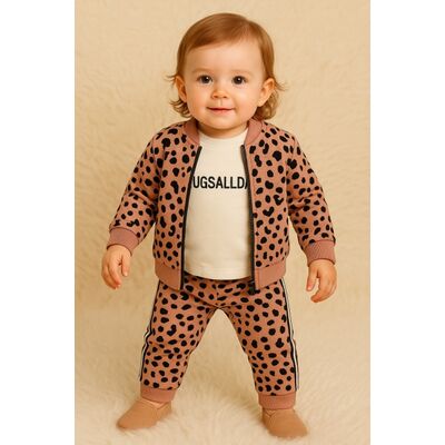 Costumas 3 piese pentru fetita – model leopard, confortabil si moodern trmdp10028