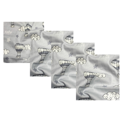 Lavete din muselina 4 buc,  40x40 cm, baloane Kreis Design