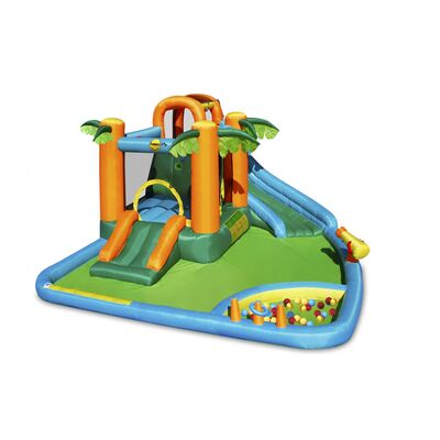 Saltea gonflabila Oasis 7 in 1, cu loc de joaca cu bile, tun cu apa, spatiu de catarat, doua tobogane, 30 bile plastic inlcuse FUNK9264