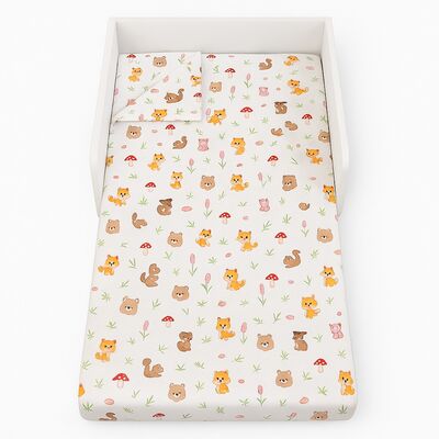 Lenjerie in 3 piese Forest pentru pat copii 0-5 ani compatibila cu saltea 120x60cm ASC6427968007263