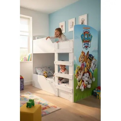 Pat Paw Patrol pentru 2 copii, suprapus, dimensiune 160x80 Cm Ptv8466