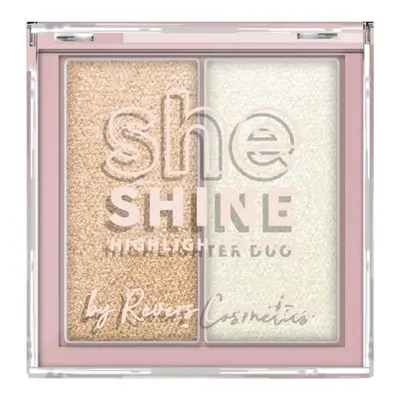 Paleta iluminator Duo She Shine 02 Afterglow, Revers, 7,2 g
