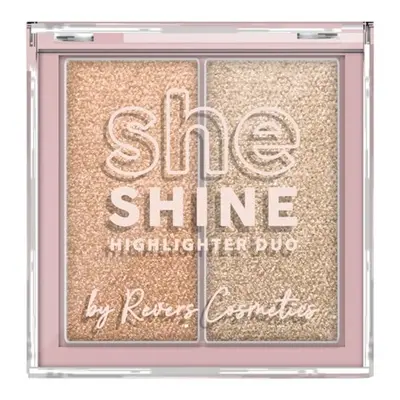 Paleta iluminator Duo She Shine 03 Pink Gleam, Revers, 7,2 g