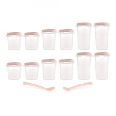 Set 12 recipiente gradate cu 2 lingurite Miniland Terra 200, 250 si 330 ml TNA89529