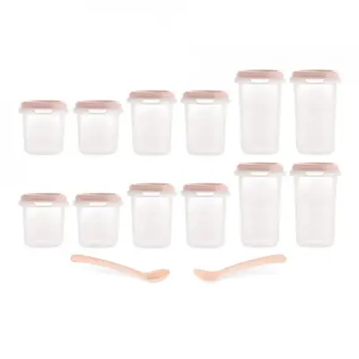 Set 12 recipiente gradate cu 2 lingurite Miniland Terra 200, 250 si 330 ml TNA89529