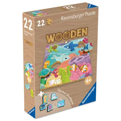 Ravensburger - Puzzle din lemn vietati marine 22 piese ARTRVSPC04081
