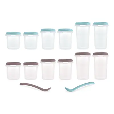 Set 12 recipiente gradate cu 2 lingurite Miniland Terra, 200, 250 si 330 ml TNA89542