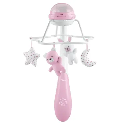 Carusel muzical 3 in 1 Chicco Rainbow cu proiectie, roz, 0 luni+ CHC1104110-1