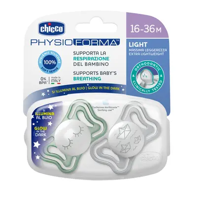 Suzeta Chicco PhysioForma Light Glow, 2bucati, unisex, 16-36luni CHC7103941-7