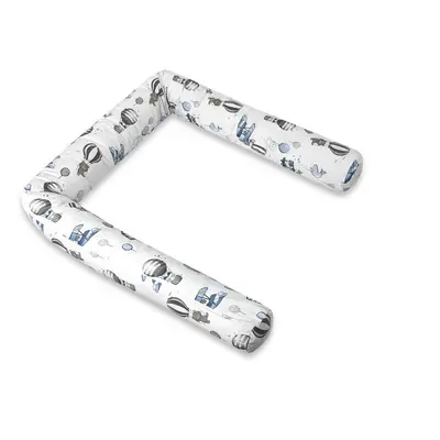 Aparatoare pentru patut, MimiNu, Tip rulou, Cu husa detasabila, Lungime 180 cm, Din bumbac certificat Oeko Tex Standard 100, Blue Plane BYN6426972029476