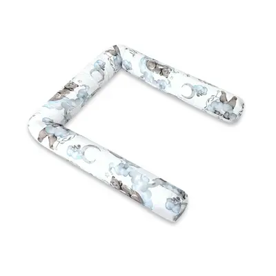 Aparatoare pentru patut, Qmini, Tip rulou, Cu husa detasabila, Lungime 180 cm, Din bumbac certificat Oeko Tex Standard 100, Teddy Bear and Friends Blue BYN6426972029636