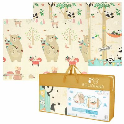 Covoras de joaca, Bocioland, Panda, Pliabil, Protectie impotriva loviturilor, Dimensiune mare, 180 x 150 cm, Cu Imprimeu pe ambele parti, Potrivit pentru utlizare atat in interior, cat si in exterior BYNBL128