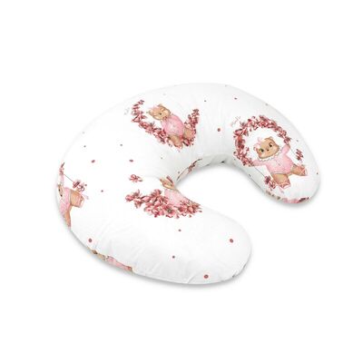 Perna pentru alaptat, MimiNu, Din bumbac certificat Oeko Tex Standard 100, Cu husa detasabila, Cu fermoar securizat, Circumferinta 155 cm, Design, Betty BYN6426972029377