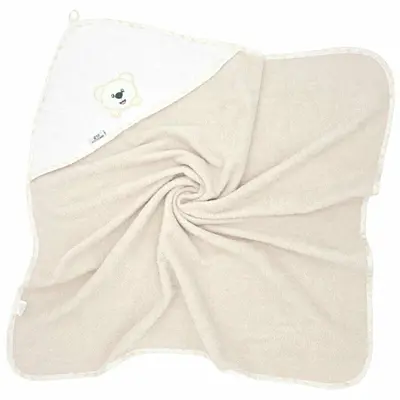 Prosop de baie, Bocioland, Cu gluga, 100% bumbac, 100x100 cm, Teddy Bear, Sand BYNBL049