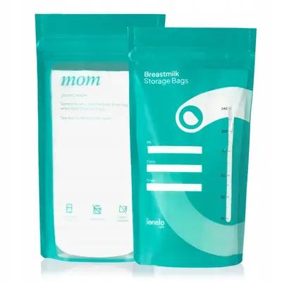 Pungi pentru stocare lapte, Lionelo, 30 buc, Fara BPA, 240 ml, Gradate, Rezistente la congelare si incalzire pana la 70 grade, Transparent/ Multicolor BYNLOC-MILKY_BAGS