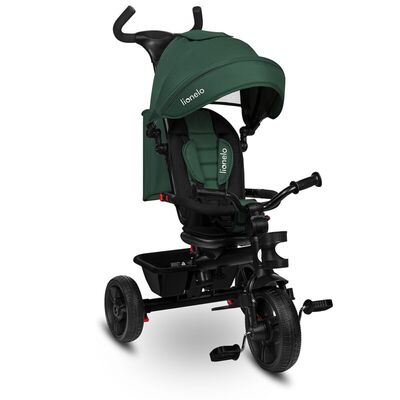 Tricicleta copii, Lionelo, Haari, Ultrapliabila, Multifunctionala, Suport picioare, Control al directiei, Scaun reversibil, Rotire 360 grade, Conform cu standardul european de securitate EN71, Verde BYNLO-HAARI_GREEN_EMERALD