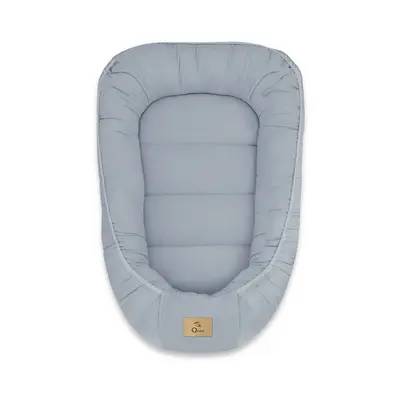Cosulet bebelus, Qmini, Pentru dormit, Baby Nest 55 x 75 cm, Husa 100% muselina dubla, Material certificat Oeko Tex Standard 100, Jeans BYN6426972029919