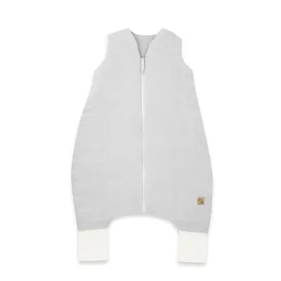Sac de dormit, Qmini, Cu picioruse, De iarna, Din muselina dubla, Cu fermoar pe mijloc, 90 cm, S, Material certificat Oeko Tex Standard 100, Gray BYN6426972029803