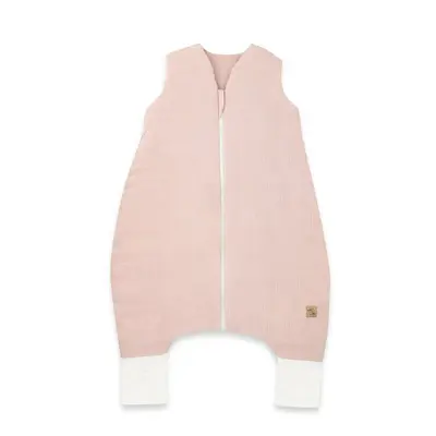Sac de dormit, Qmini, Cu picioruse, De iarna, Din muselina dubla, Cu fermoar pe mijloc, 90 cm, S, Material certificat Oeko Tex Standard 100, Powder Pink BYN6426972029810