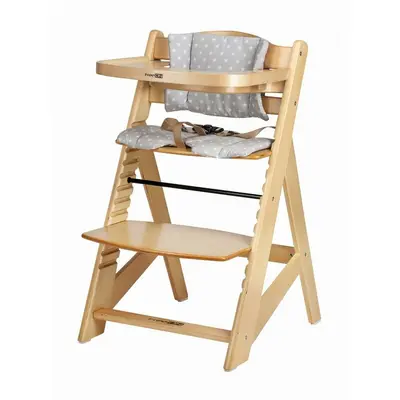 Scaun de masa, FreeON, Toby Plus, 6 luni - 15 Kg, Reglabil pe inaltime, Pernuta, Tavita detasabila, Suport de picioare reglabil, Natur BYN86472