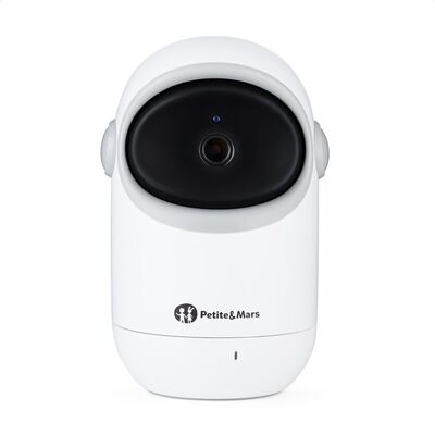 Video monitor, Petite&Mars, Eve 5.0, Ecran HD, Autonomie baterie pana la 16 ore, Raza de actiune 300m, Suport pentru pana la 4 camere, Comunicare bidirectionala, 8 melodii, Activare VOX la voce, Alb BYN680045