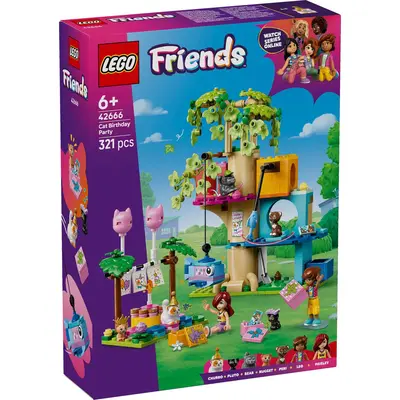 LEGO FRIENDS PETRECERE DE ZIUA DE NASTERE A PISICII SI CASUTA IN COPAC 42666 VIVLEGO42666