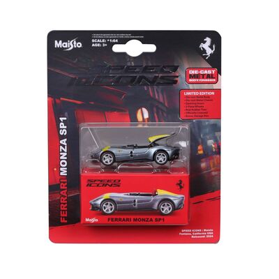 MAISTO MASINUTA METALICA SPEED ICONS FERRARI MONZA SP1 GRI SCARA 1 LA 64 VIVMST15700_FerrariSP1_Grey