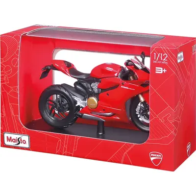 MAISTO MOTOCICLETA METALICA CU STAND DUCATI 1199 PANIGALE SCARA 1 LA 12 VIVMST32704