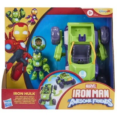 MARVEL IRON MAN SI PRIETENII SAI UIMITORI SET VEHICUL 2 IN 1 SI FIGURINA IRON HULK VIVG1258_G1475