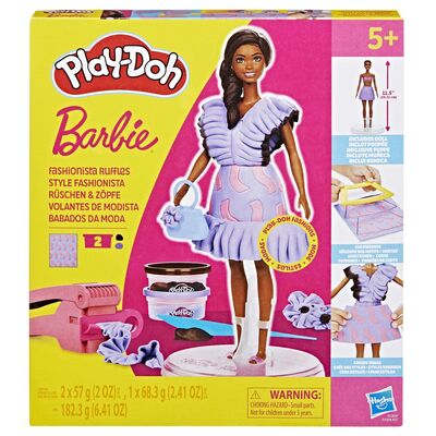 PLAY DOH BARBIE SET PLASTELINA BARBIE FASHIONISTA RUFFLES CREATII VESTIMENTARE VIVG1359