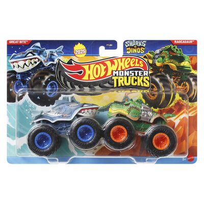 HOT WHEELS MONSTER TRUCK SET 2 MASINI GREAT BITE SI RAGEASAUR SCARA 1 LA 64 VIVMTFYJ64_JCC71